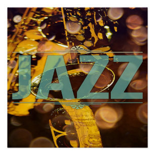 JAZZ Schönes Poster mit Saxaphon