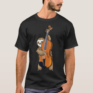 Jazz Sloth spielt aufrecht Bass Cool Musiker T-Shirt