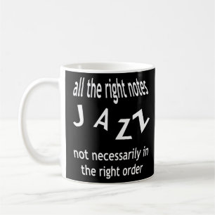 Jazz spielt alle richtigen Noten, nicht die Reihen Kaffeetasse