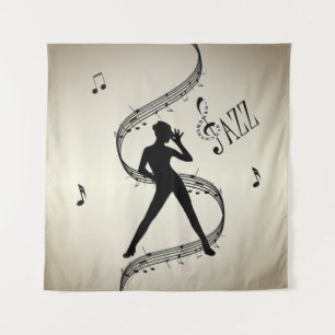 Jazz-Tanz Golden Music Tapestry Wandteppich