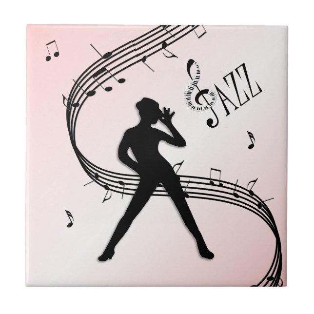 Jazz-Tanz rosa Keramikfliese (Vorderseite)
