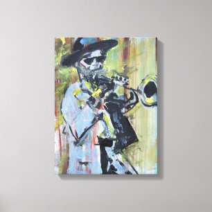 Jazz-Trompeter Neo-Expressionist Leinwanddruck