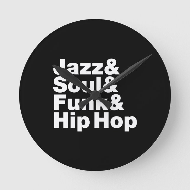 Jazz u. Soul u. Funk u. angesagtes Hopfen Runde Wanduhr (Vorderseite)