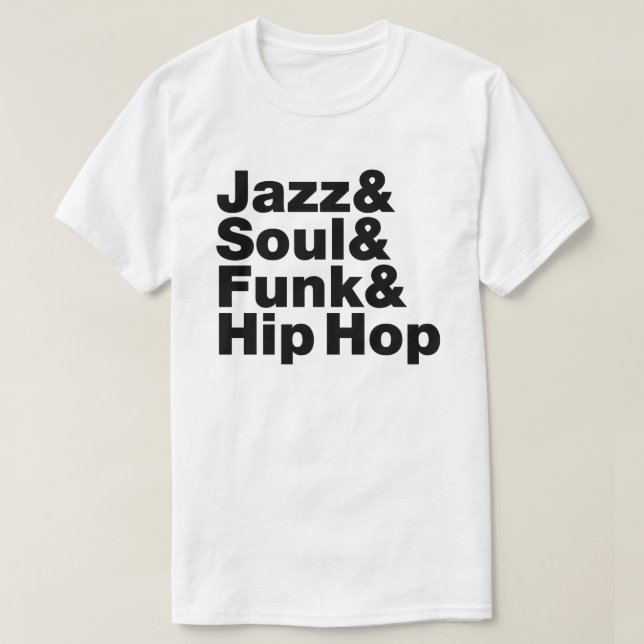Jazz u. Soul u. Funk u. angesagtes Hopfen T-Shirt (Design vorne)