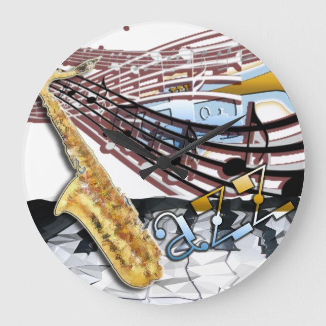Jazz-Uhr Große Wanduhr (Vorderseite)