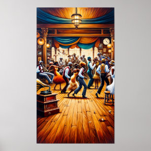 Jazz und Blues in Motion: afroamerikanische Kunst Poster