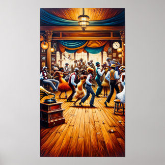 Jazz und Blues in Motion: afroamerikanische Kunst Poster