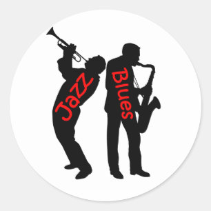 Jazz und Blues Runder Aufkleber