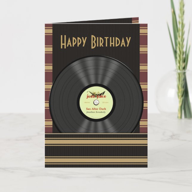 Jazz Vinyl Record Personalisiert Cards Karte (Vorderseite)