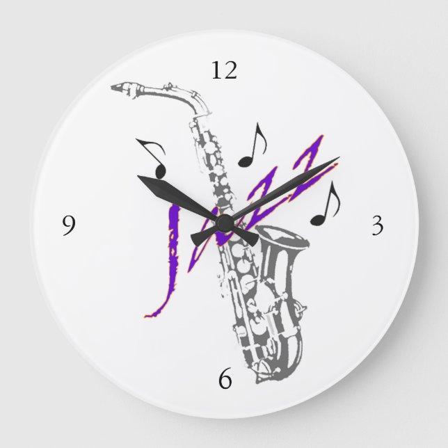 Jazz Wall Clock Große Wanduhr (Vorderseite)