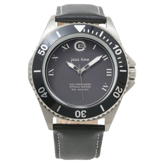Jazz Watch - schwarz im Tauchstil Armbanduhr (Vorderseite)