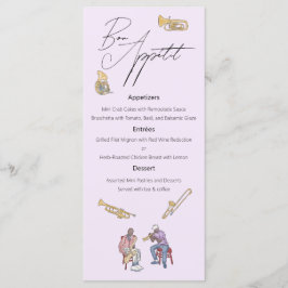 Jazz Watercolor menu Mariage