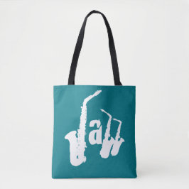 Jazz-weißes Saxophon wählen Ihre Farbhintergrund Tasche