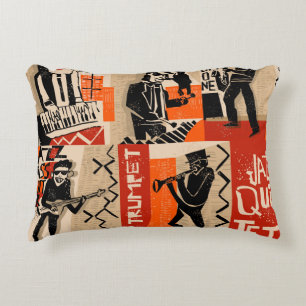 Jazzband Cooles Vintage-Poster Dekokissen