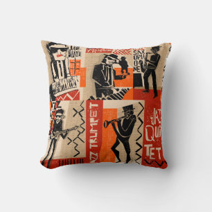 Jazzband Cooles Vintage-Poster Kissen