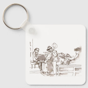 Jazzband-Kunst Schlüsselanhänger