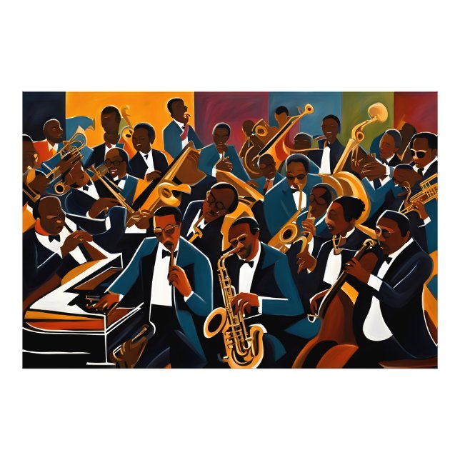 Jazzband-Musiker Fotodruck (Vorne)