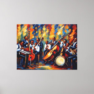 Jazzband-Musiker Leinwanddruck