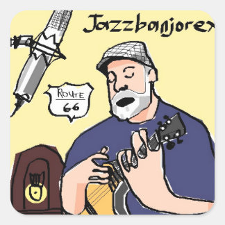 Jazzbanjorex-Sticker Quadratischer Aufkleber