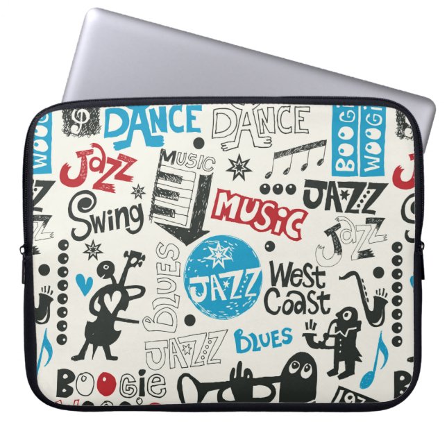 Jazzdoodle-Mischung Laptopschutzhülle (Vorderseite)