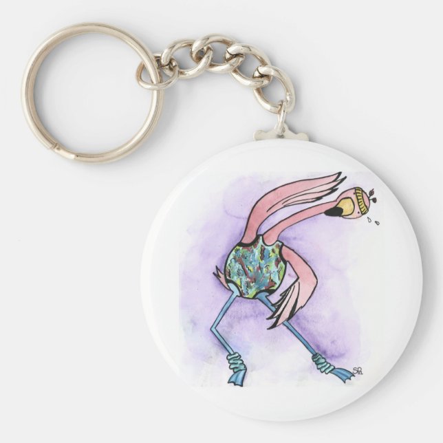 Jazzercise Flamingo Schlüsselanhänger (Vorne)