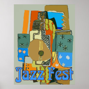 Jazzfest, Abstrakte Gitarre Poster