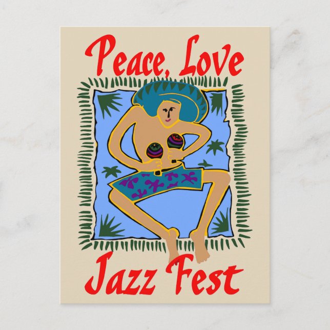 Jazzfest, Peace Liebe, Rasta Man Postkarte (Vorderseite)