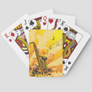 Jazzige Saxophone-Schinken der Musik Spielkarten