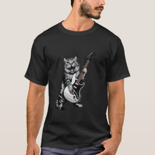Jazzkatze spielt aufrecht stehenden Bass kühler Mu T-Shirt