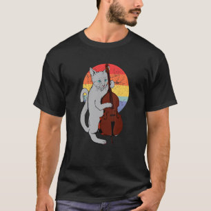 Jazzkatze spielt Upright-Bass Klassischer  Cooler  T-Shirt