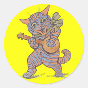 Jazzkatzenaufkleber Runder Aufkleber