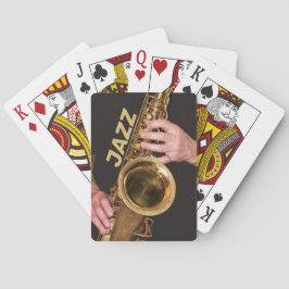 Jazzman Playing Gold Saxophon Spielkarten