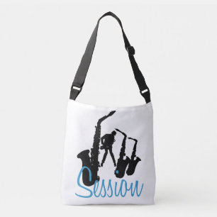 Jazzman-schwarze Saxophonist-Jazz-Sitzungs-Tasche Tragetaschen Mit Langen Trägern