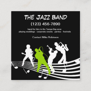 Jazzmusikband Quadratische Visitenkarte