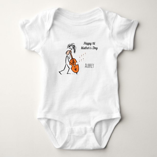 Jazzmusiker Double Bass Contrabass Player Baby Strampler (Vorderseite)