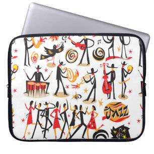 Jazzmusiker - Icons Set . Abgeschieden auf weißem Laptopschutzhülle