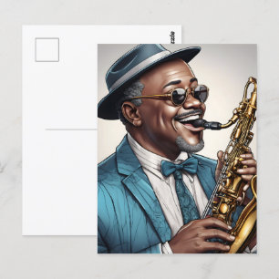 Jazzmusiker Postkarte