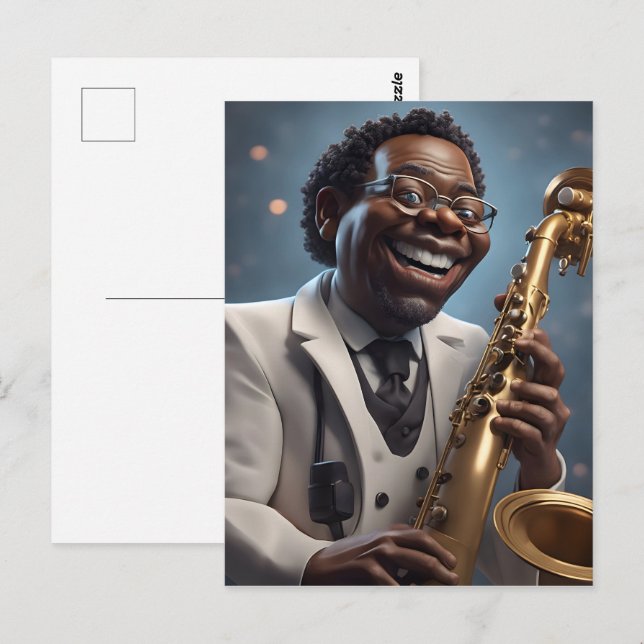 Jazzmusiker Postkarte (Vorne/Hinten)