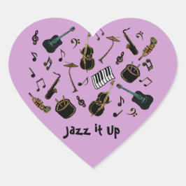 Jazz's Up Herz-Aufkleber