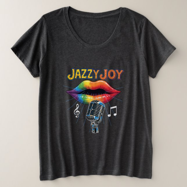 Jazzsänger Große Größe T-Shirt (Design vorne)