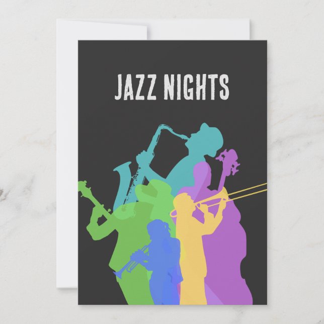 Jazzspieler, Jazzabendfest, Konfitüre, Konzert Einladung (Vorderseite)