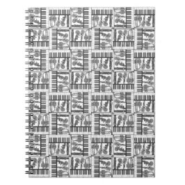 Jazzy Black and White Music Carnet