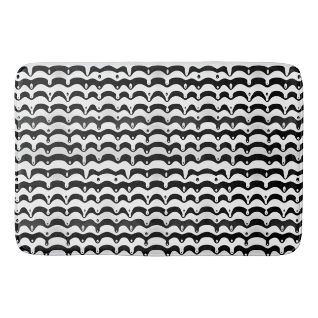 Jazzy Black & White Melting Zebra Streifen Badematte (Vorderseite)