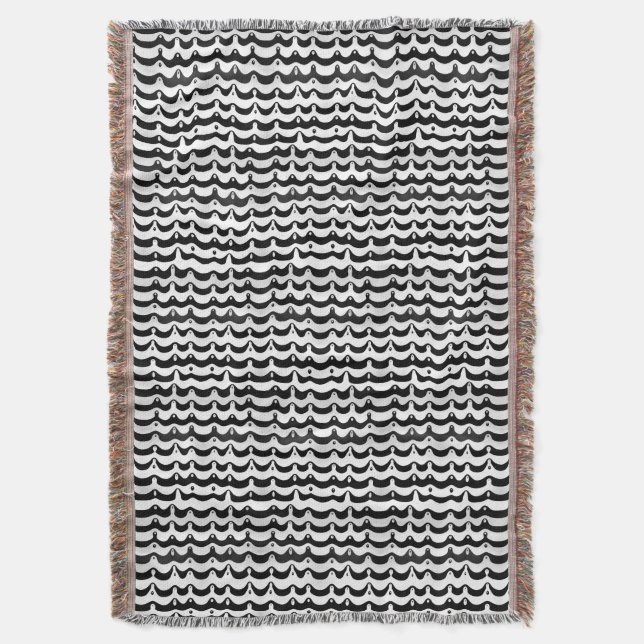 Jazzy Black & White Melting Zebra Streifen Decke (Vorderseite Vertikal)