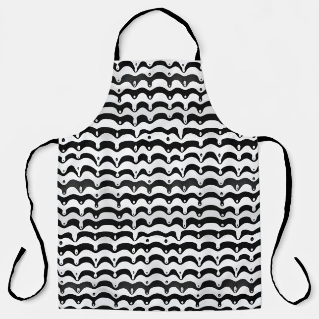 Jazzy Black & White Melting Zebra Streifen Schürze (Vorderseite)