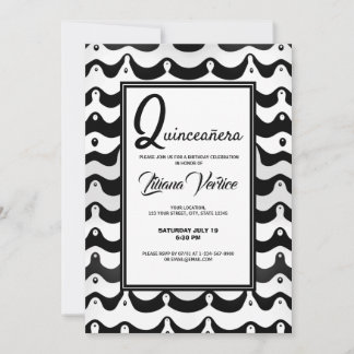 Jazzy Black & White Wavy Zebra Streifen Einladung