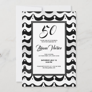 Jazzy Black & White Wavy Zebra Streifen Einladung