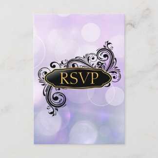 Jazzy Blue Bokeh RSVP-Einladungen RSVP Karte