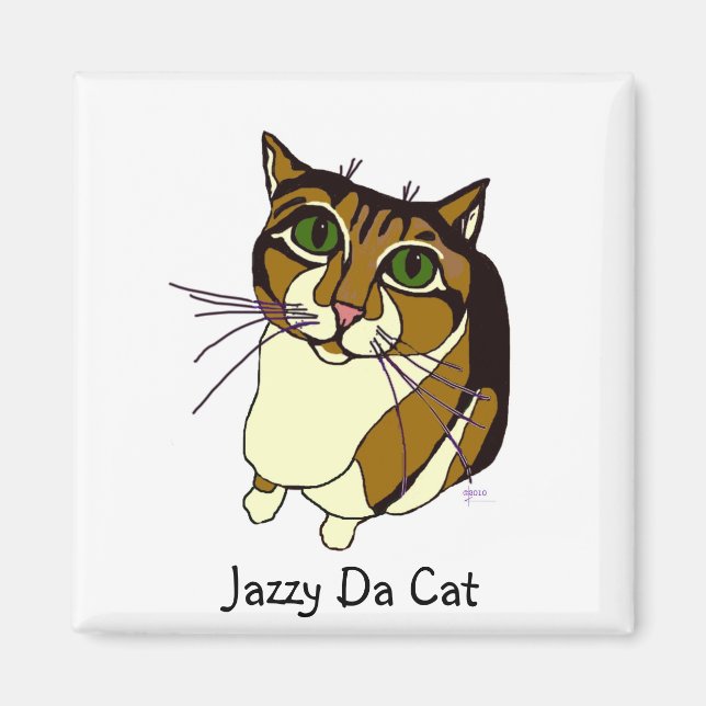 Jazzy Da Cat Sq Magnet (Vorne)