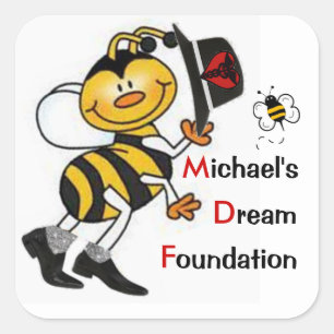 Jazzy Dream Bee Quadratischer Aufkleber